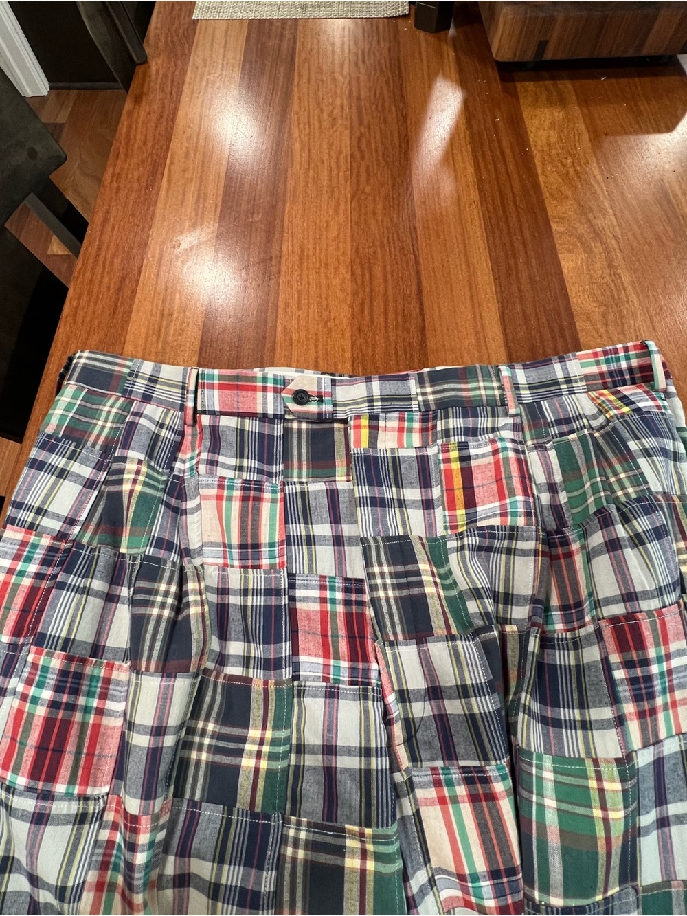 Vintage Jos A Bank Men’s Patchwork Madras Plaid Casual Trousers - 46L - Picture 3 of 12